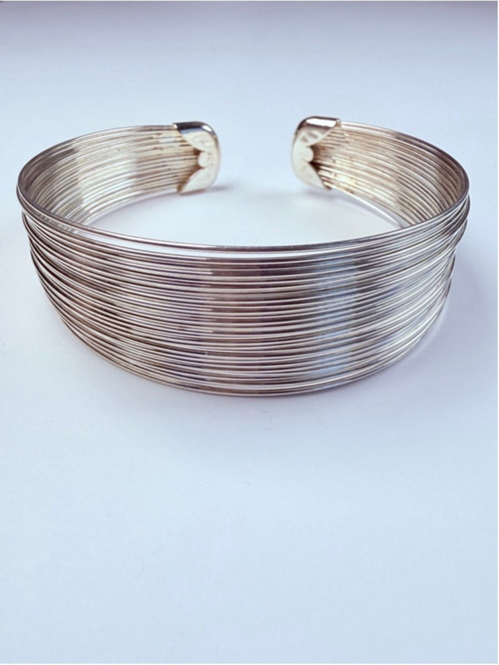 Boho Multi Wire Strand 20MM Wide Sterling Silver 925 Cuff Bracelet